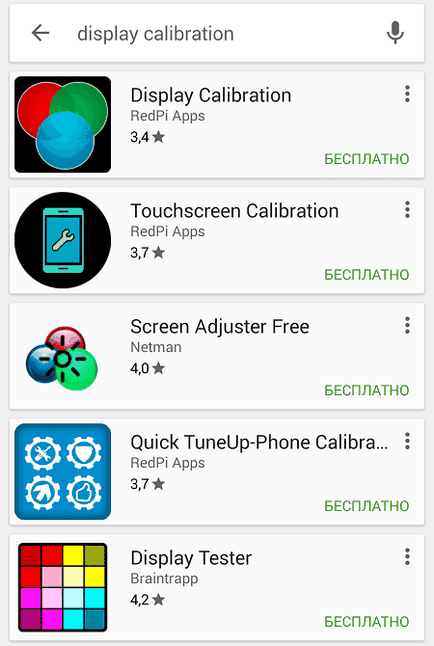 pas Ecran de calibrare cu pas instrucțiunile de pe Android