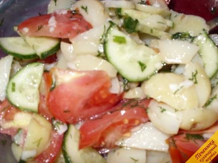 salata de cartofi cu roșii și castraveți (pas cu pas reteta cu fotografii)