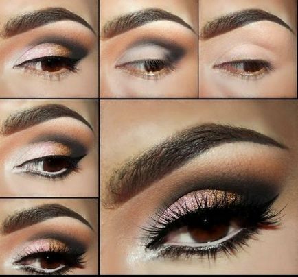 Machiaj smokey eyes pentru ochi caprui imagine, instrucțiuni pas cu pas