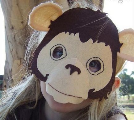 masca de maimuță cu mâinile, de Crăciun, realizate din papier-mache, hârtie