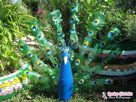 Decorațiunile originale de sticle de plastic Peacock modul de a face propriul