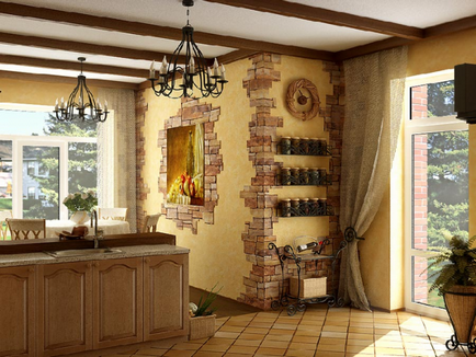 Decorarea pereților din fotografie bucătărie