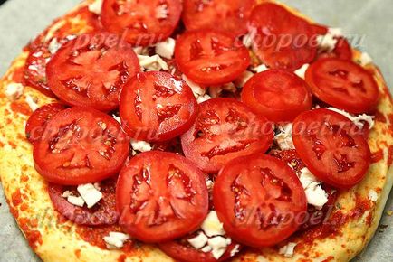 Pizza cu pui și roșii