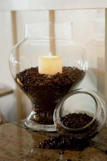 Artizanat din boabe de cafea sau boabe de cafea în decorul