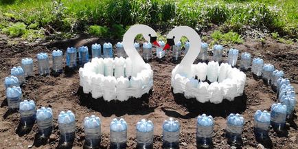 Articole din sticle de plastic pentru utilizarea interesantă grădină de plastic