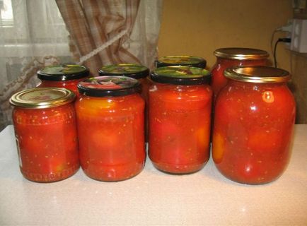 Rețetă de tomate în suc propriu, în timpul iernii, fără fotografie sterilizare