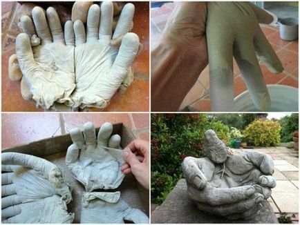 Cifrele pentru grădină din beton cu mâinile lor