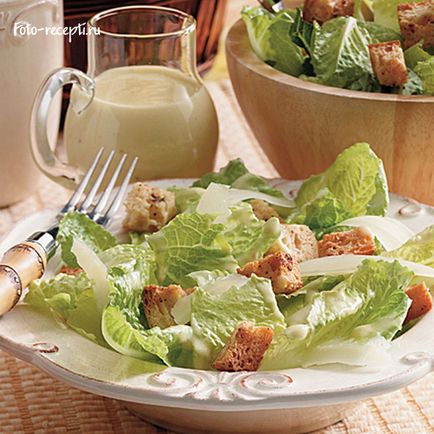 Salata - Caesar - cu pui, roșii și crutoane - Foto-pas de gătit rețete