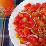 Salata cu branza feta si reteta de tomate cu o fotografie