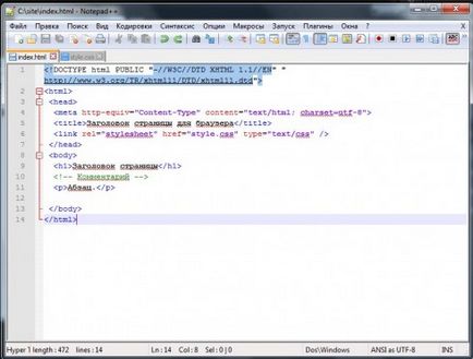 Creare site html de la zero în Notepad