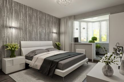 Dormitor cu un design balcon cu caracteristici