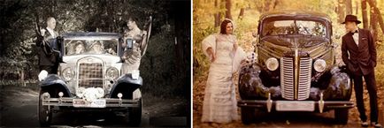 Nuntă în idei de design stil Mafia cu fotografii și video, imagini tineri casatoriti