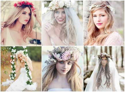 coroană de flori de nunta de la culori naturale sau artificiale - cum de a alege și de a face propriile lor mâini, și fotografii