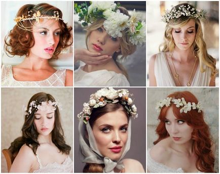 coroană de flori de nunta de la culori naturale sau artificiale - cum de a alege și de a face propriile lor mâini, și fotografii