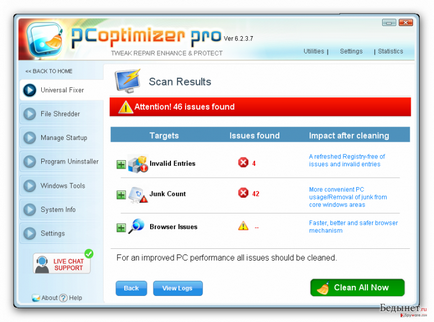 Ștergerea pro de optimizare a PC-ului (de optimizare) Ștergeți PC-ul de optimizare a pro