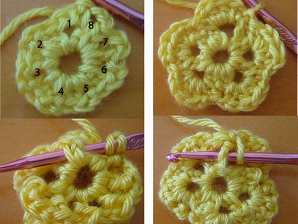 scheme de flori de croșetat pentru începători - de tricotat cu descrierea de culoare