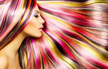 Bright culoare de păr roz, albastru galben - modul elegant de a originalitate